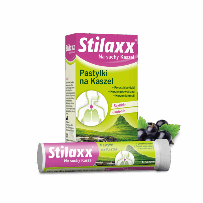 Stilaxx® Pastylki – na suchy kaszel z porostu islandzkiego